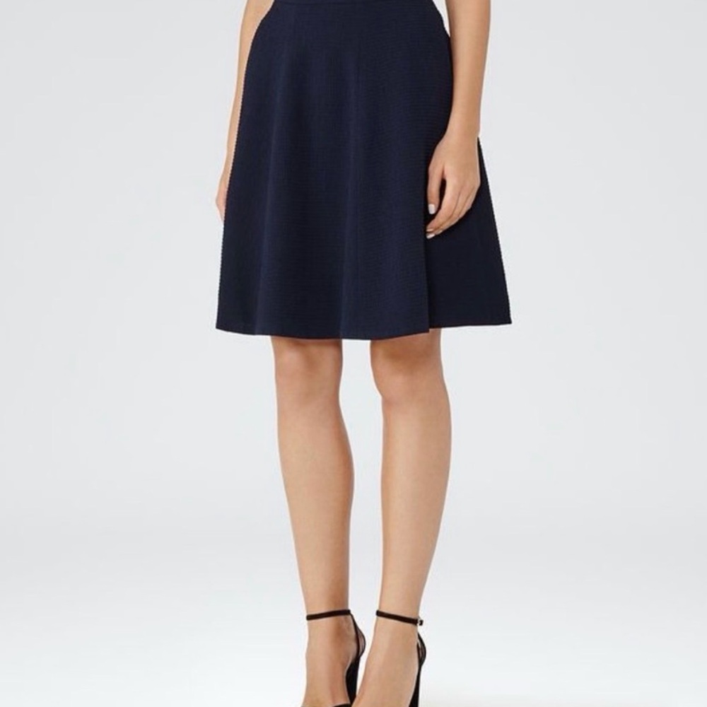 Reiss Navy Blue Hannah A-Line Skirt - Picture 2 of 6